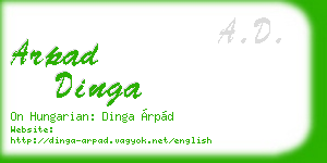 arpad dinga business card
