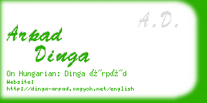 arpad dinga business card